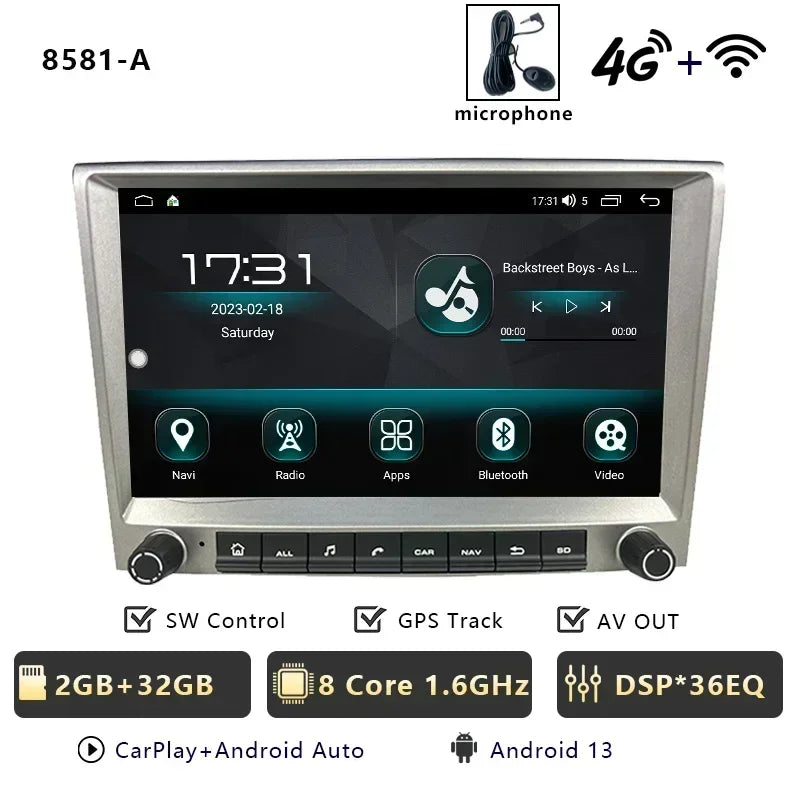 Android Car Radio with CarPlay for Porsche 911/Boxster/Cayman