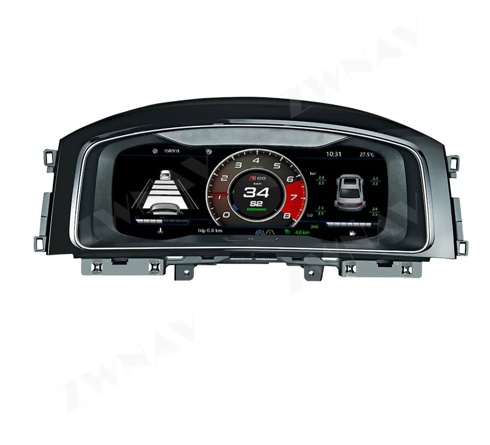 12.5" Linux Digital Cluster Virtual Cockpit for VW Golf 7/7.5 GTI R (2013–2020) – LCD Odometer Speedometer Dashboard Upgrade