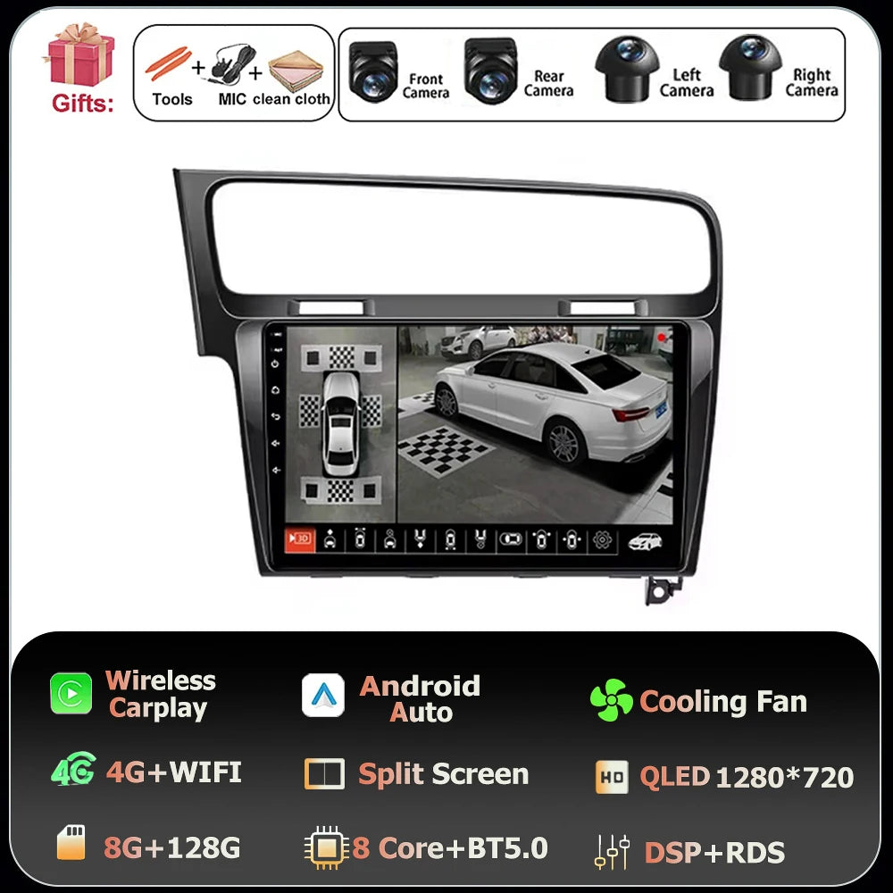 10" Android Car Stereo for VW Golf MK7 GTI R (2013–2020) – CarPlay & Android Auto, GPS Navigation, 4G WiFi, Touchscreen Multimedia Player