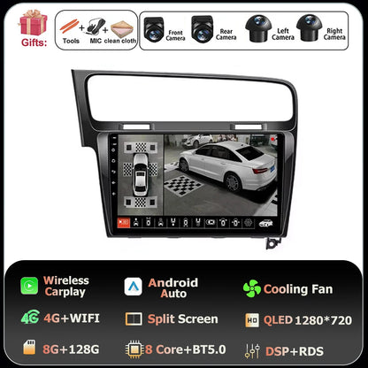 10" Android Car Stereo for VW Golf MK7 GTI R (2013–2020) – CarPlay & Android Auto, GPS Navigation, 4G WiFi, Touchscreen Multimedia Player