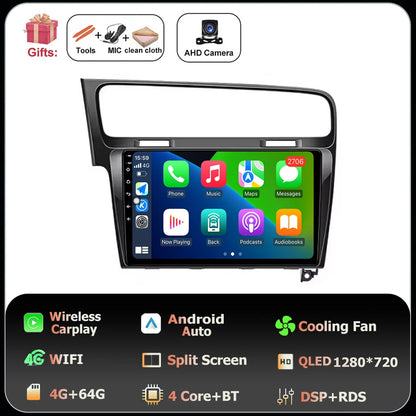 10" Android Car Stereo for VW Golf MK7 GTI R (2013–2020) – CarPlay & Android Auto, GPS Navigation, 4G WiFi, Touchscreen Multimedia Player