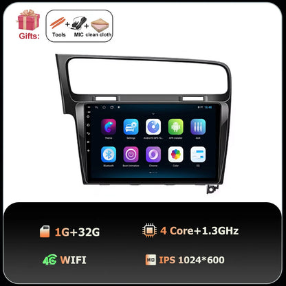 10" Android Car Stereo for VW Golf MK7 GTI R (2013–2020) – CarPlay & Android Auto, GPS Navigation, 4G WiFi, Touchscreen Multimedia Player