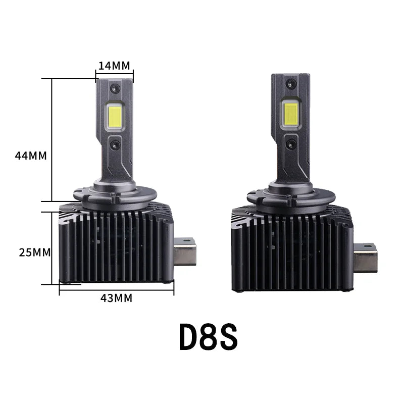 D Series D1S D2S D3S D4S D5S D8S LED Car Headlight Bulbs – 30000LM 6000K Turbo CANBUS, Plug & Play HID Upgrade (Pair)