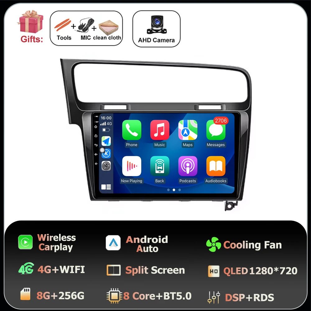 10" Android Car Stereo for VW Golf MK7 GTI R (2013–2020) – CarPlay & Android Auto, GPS Navigation, 4G WiFi, Touchscreen Multimedia Player