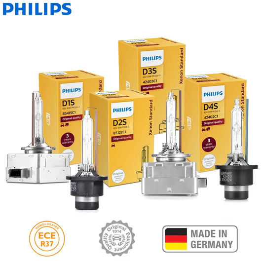 Philips Xenon HID Car Headlight Bulb – D1S / D2S / D2R / D3S / D4S – 35W 4200K OEM Replacement, Single (1x)