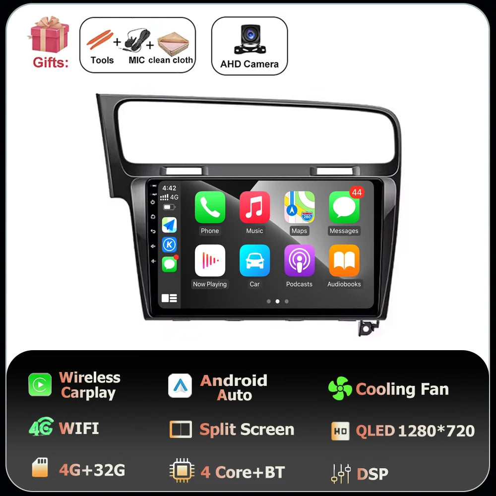 10" Android Car Stereo for VW Golf MK7 GTI R (2013–2020) – CarPlay & Android Auto, GPS Navigation, 4G WiFi, Touchscreen Multimedia Player