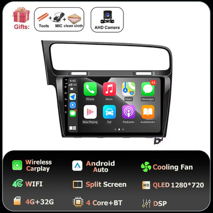 10" Android Car Stereo for VW Golf MK7 GTI R (2013–2020) – CarPlay & Android Auto, GPS Navigation, 4G WiFi, Touchscreen Multimedia Player