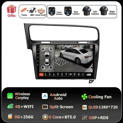 10" Android Car Stereo for VW Golf MK7 GTI R (2013–2020) – CarPlay & Android Auto, GPS Navigation, 4G WiFi, Touchscreen Multimedia Player