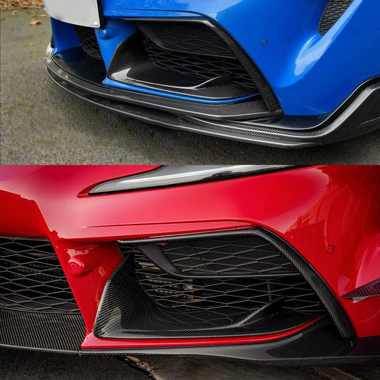 Toyota Supra GR A90 / A91 (2020–2024) Front Bumper Lower Garnish Cover – Gloss Black / Carbon Fiber Look