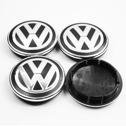 4PCS Car Wheel Center Hub Caps | Fits VW Golf, GTI, R-Line, Passat, Polo, Scirocco (Aftermarket Replacement)