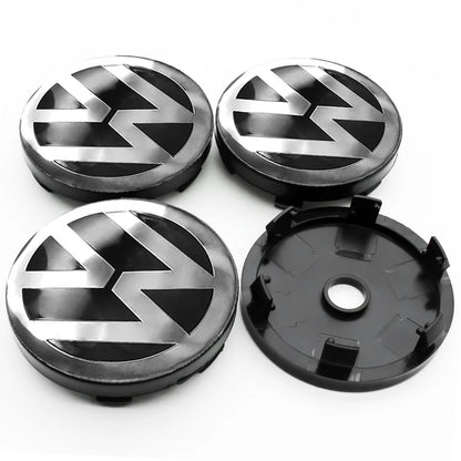 4PCS Car Wheel Center Hub Caps | Fits VW Golf, GTI, R-Line, Passat, Polo, Scirocco (Aftermarket Replacement)
