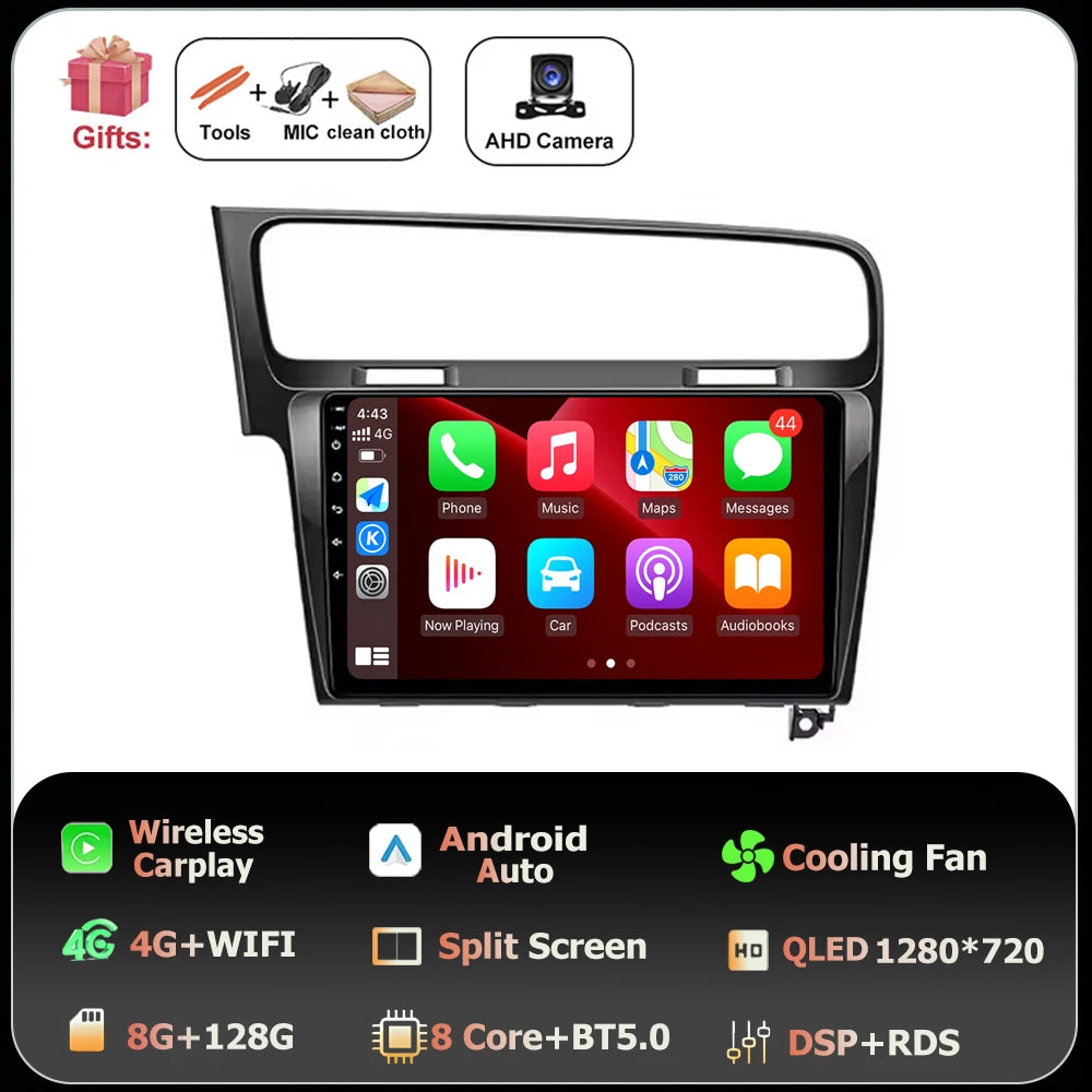 10" Android Car Stereo for VW Golf MK7 GTI R (2013–2020) – CarPlay & Android Auto, GPS Navigation, 4G WiFi, Touchscreen Multimedia Player