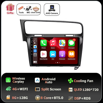 10" Android Car Stereo for VW Golf MK7 GTI R (2013–2020) – CarPlay & Android Auto, GPS Navigation, 4G WiFi, Touchscreen Multimedia Player