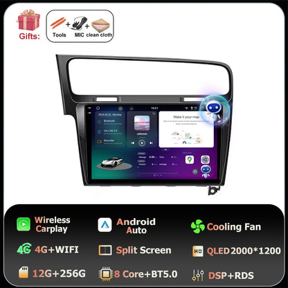 10" Android Car Stereo for VW Golf MK7 GTI R (2013–2020) – CarPlay & Android Auto, GPS Navigation, 4G WiFi, Touchscreen Multimedia Player