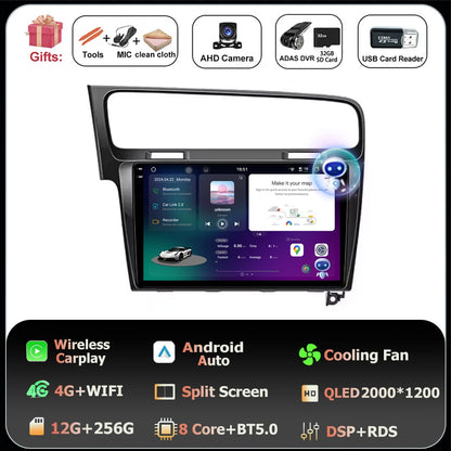 10" Android Car Stereo for VW Golf MK7 GTI R (2013–2020) – CarPlay & Android Auto, GPS Navigation, 4G WiFi, Touchscreen Multimedia Player