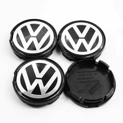4PCS Car Wheel Center Hub Caps | Fits VW Golf, GTI, R-Line, Passat, Polo, Scirocco (Aftermarket Replacement)