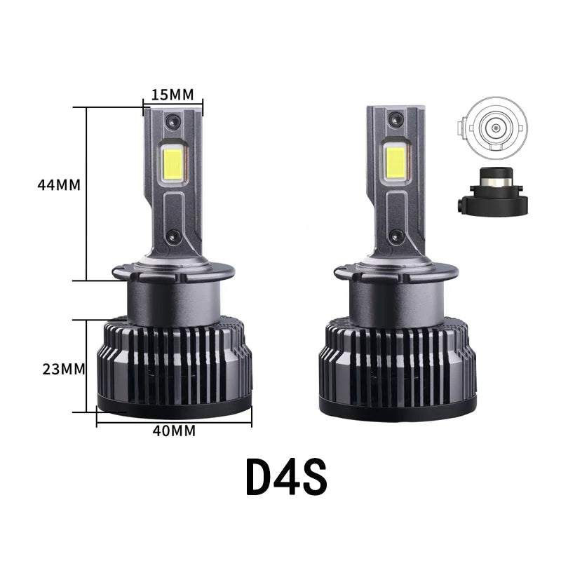 D Series D1S D2S D3S D4S D5S D8S LED Car Headlight Bulbs – 30000LM 6000K Turbo CANBUS, Plug & Play HID Upgrade (Pair)