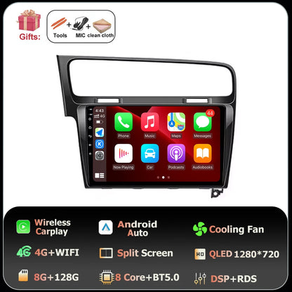 10" Android Car Stereo for VW Golf MK7 GTI R (2013–2020) – CarPlay & Android Auto, GPS Navigation, 4G WiFi, Touchscreen Multimedia Player