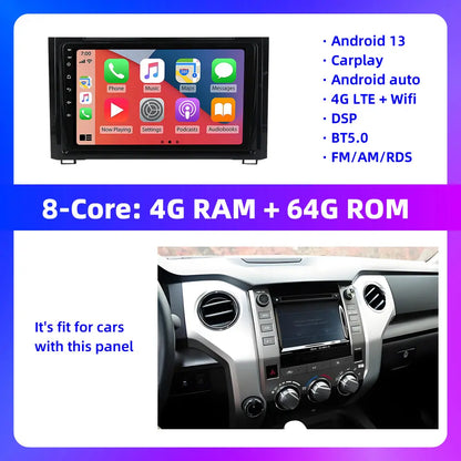 Toyota Tundra (2014–2018) 9" Android 12 Car Multimedia Player – CarPlay, Android Auto, GPS Navigation, Bluetooth 5.0, DSP Stereo Head Unit