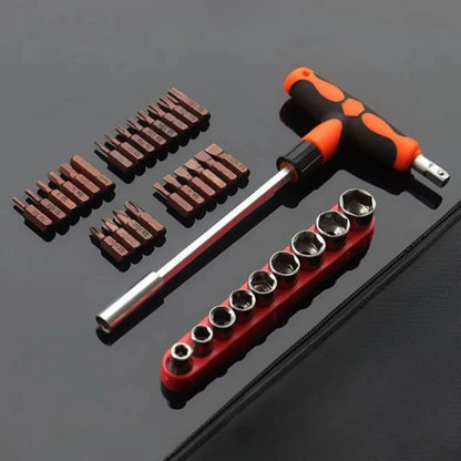 T-Shape Screwdriver Socket & Bit Set | Cross, Hex & Plum Heads for DIY & Repair