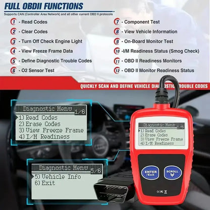 MS309 OBD2 Code Reader | Car Fault Diagnosis & Check Engine Scanner