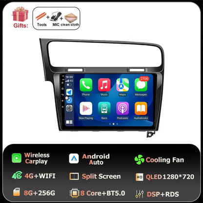 10" Android Car Stereo for VW Golf MK7 GTI R (2013–2020) – CarPlay & Android Auto, GPS Navigation, 4G WiFi, Touchscreen Multimedia Player