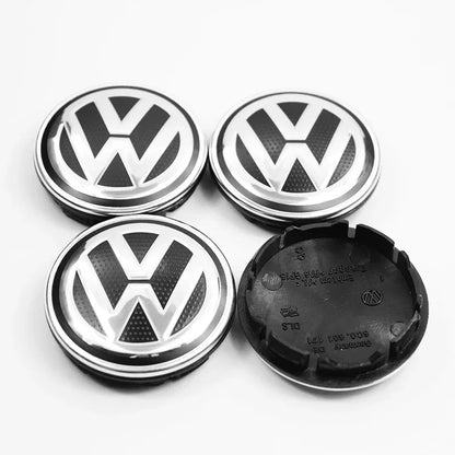 4PCS Car Wheel Center Hub Caps | Fits VW Golf, GTI, R-Line, Passat, Polo, Scirocco (Aftermarket Replacement)