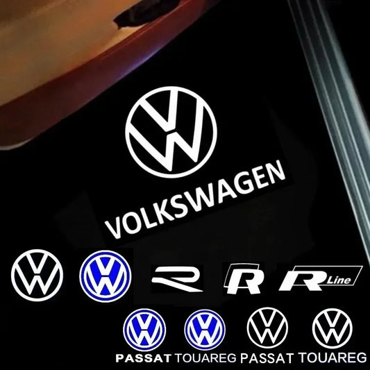VW LED Door Logo Projector Lights – Fits Golf R / GTI Mk5 Mk6 Mk7, Passat, Tiguan, Touareg, CC