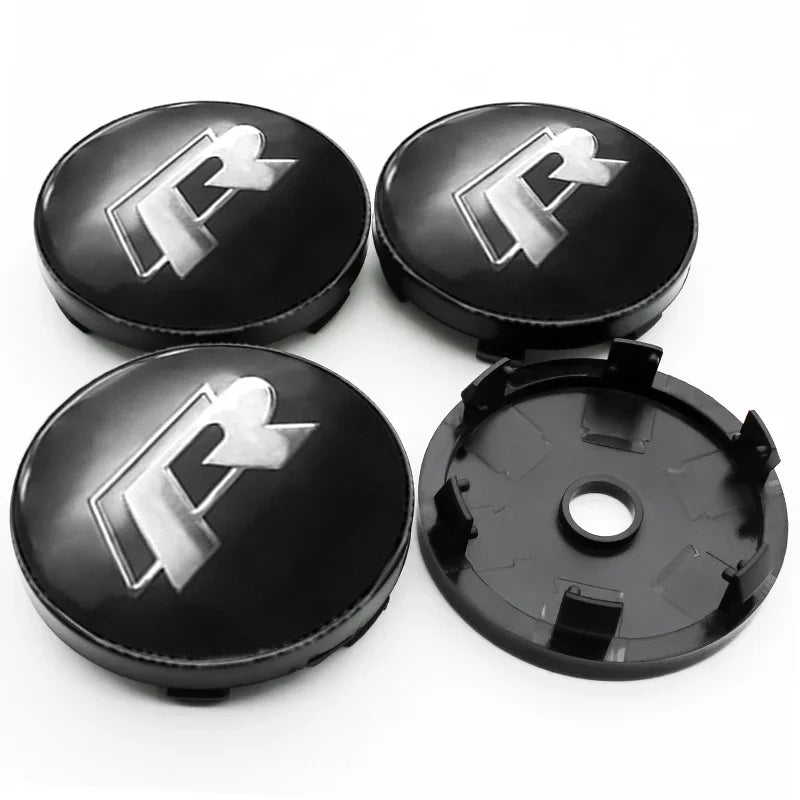 4PCS Car Wheel Center Hub Caps | Fits VW Golf, GTI, R-Line, Passat, Polo, Scirocco (Aftermarket Replacement)