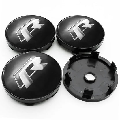 4PCS Car Wheel Center Hub Caps | Fits VW Golf, GTI, R-Line, Passat, Polo, Scirocco (Aftermarket Replacement)