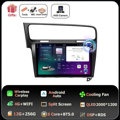 10" Android Car Stereo for VW Golf MK7 GTI R (2013–2020) – CarPlay & Android Auto, GPS Navigation, 4G WiFi, Touchscreen Multimedia Player