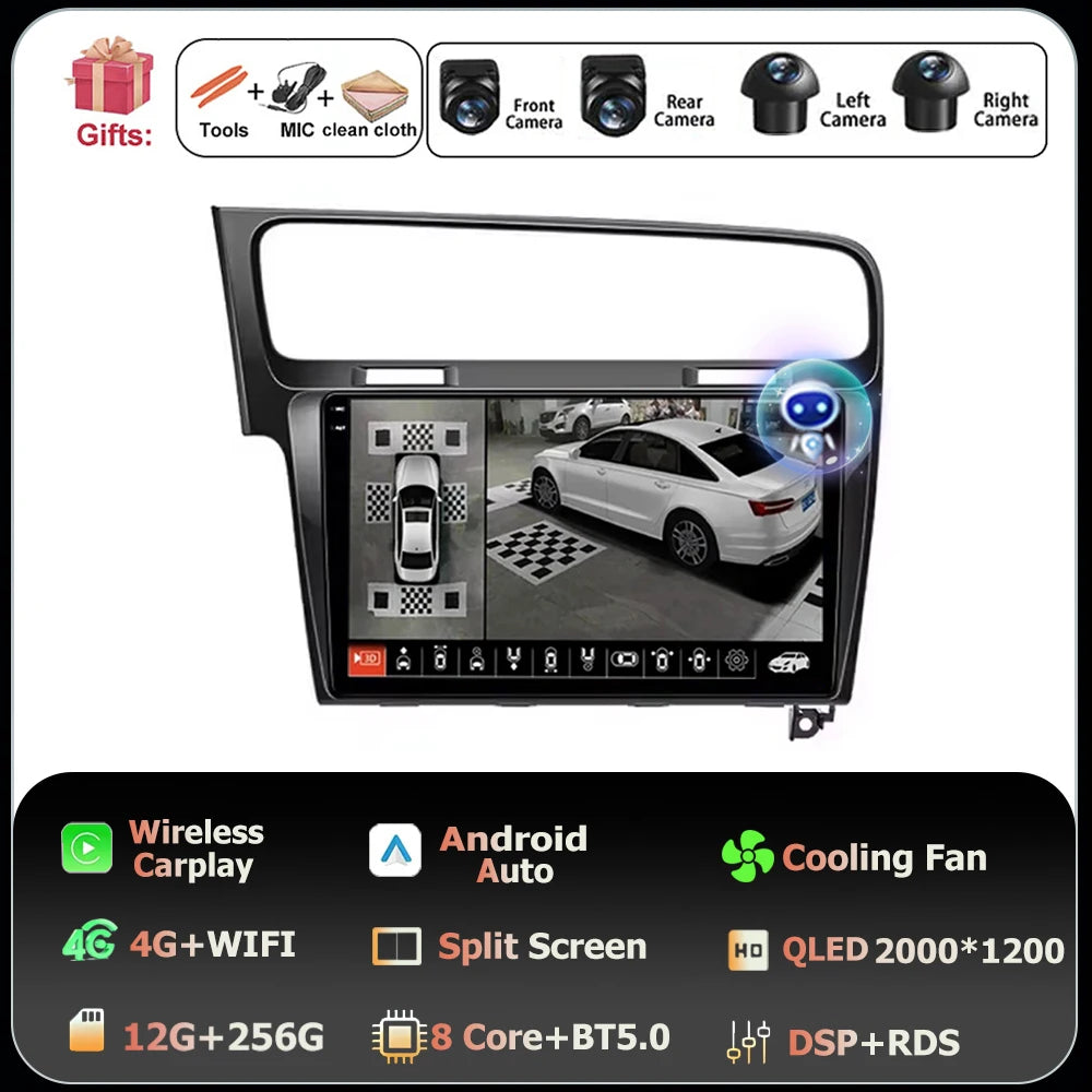 10" Android Car Stereo for VW Golf MK7 GTI R (2013–2020) – CarPlay & Android Auto, GPS Navigation, 4G WiFi, Touchscreen Multimedia Player