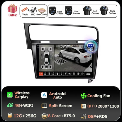10" Android Car Stereo for VW Golf MK7 GTI R (2013–2020) – CarPlay & Android Auto, GPS Navigation, 4G WiFi, Touchscreen Multimedia Player