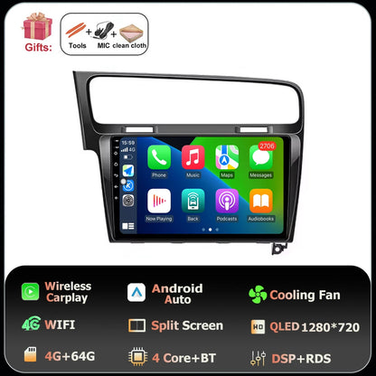 10" Android Car Stereo for VW Golf MK7 GTI R (2013–2020) – CarPlay & Android Auto, GPS Navigation, 4G WiFi, Touchscreen Multimedia Player