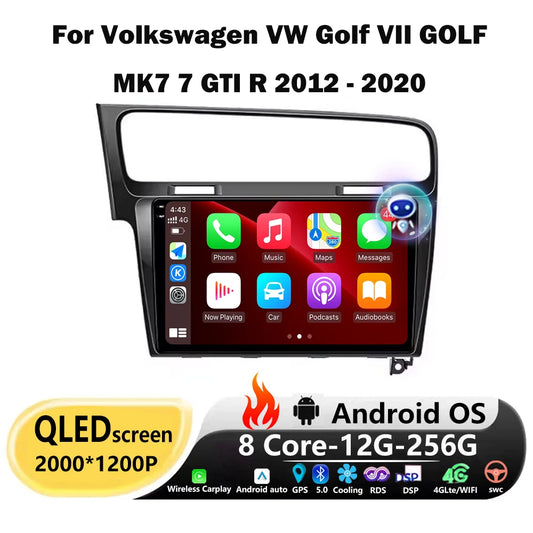 10" Android Car Stereo for VW Golf MK7 GTI R (2013–2020) – CarPlay & Android Auto, GPS Navigation, 4G WiFi, Touchscreen Multimedia Player