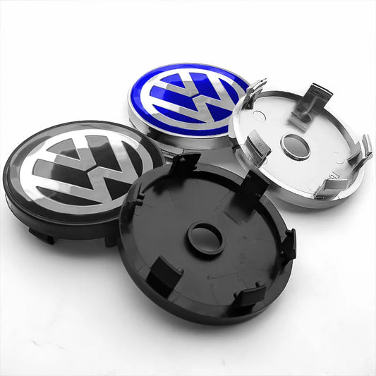 4PCS Car Wheel Center Hub Caps | Fits VW Golf, GTI, R-Line, Passat, Polo, Scirocco (Aftermarket Replacement)