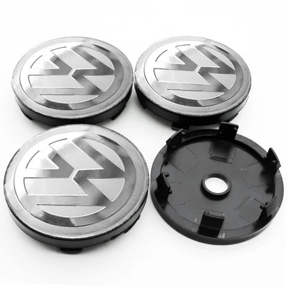 4PCS Car Wheel Center Hub Caps | Fits VW Golf, GTI, R-Line, Passat, Polo, Scirocco (Aftermarket Replacement)