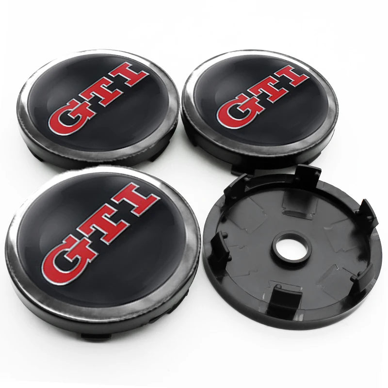 4PCS Car Wheel Center Hub Caps | Fits VW Golf, GTI, R-Line, Passat, Polo, Scirocco (Aftermarket Replacement)