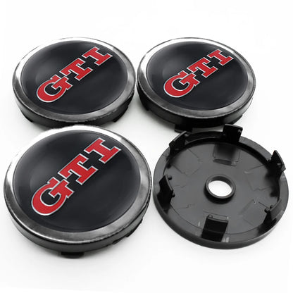 4PCS Car Wheel Center Hub Caps | Fits VW Golf, GTI, R-Line, Passat, Polo, Scirocco (Aftermarket Replacement)