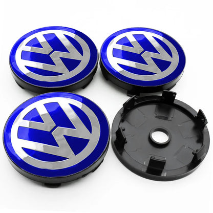 4PCS Car Wheel Center Hub Caps | Fits VW Golf, GTI, R-Line, Passat, Polo, Scirocco (Aftermarket Replacement)